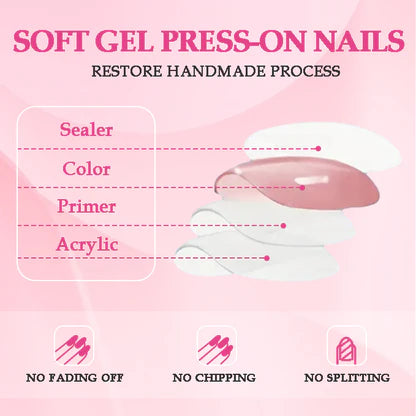 GGddsha Long Nail Designs Reusable PMMA AcrylicBaroque Glass Style Press-on Nails With Box Gifts ForWomen,Mosaic Mirage