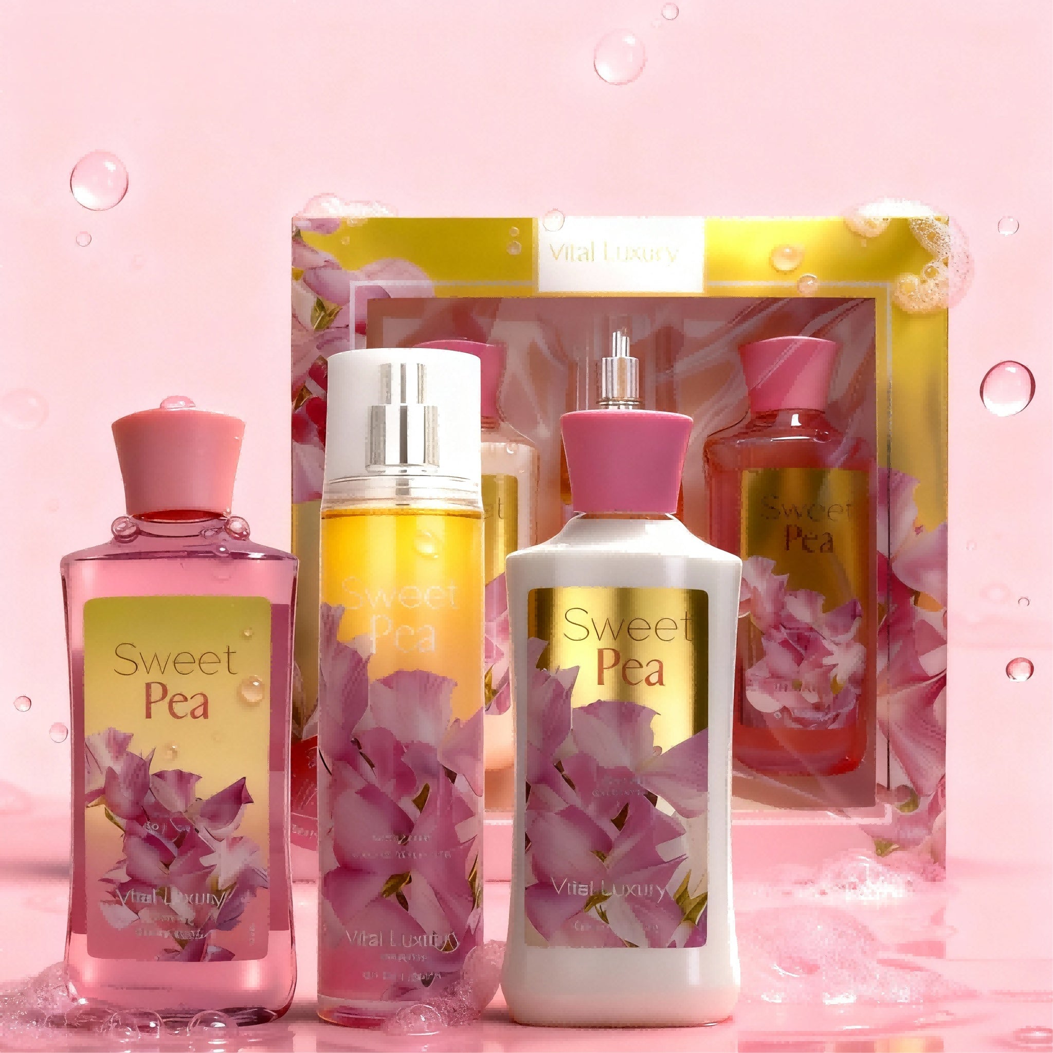 3pcs Set-Sakura Fragrance Shower Gel Set, Japanese Cherry Blossom 10 Fl.oz Shower Gel, 10 Fl.oz Body Lotion, 8 Fl. Oz Body Mist, A Three-piece Bath And Body Care Gift Set