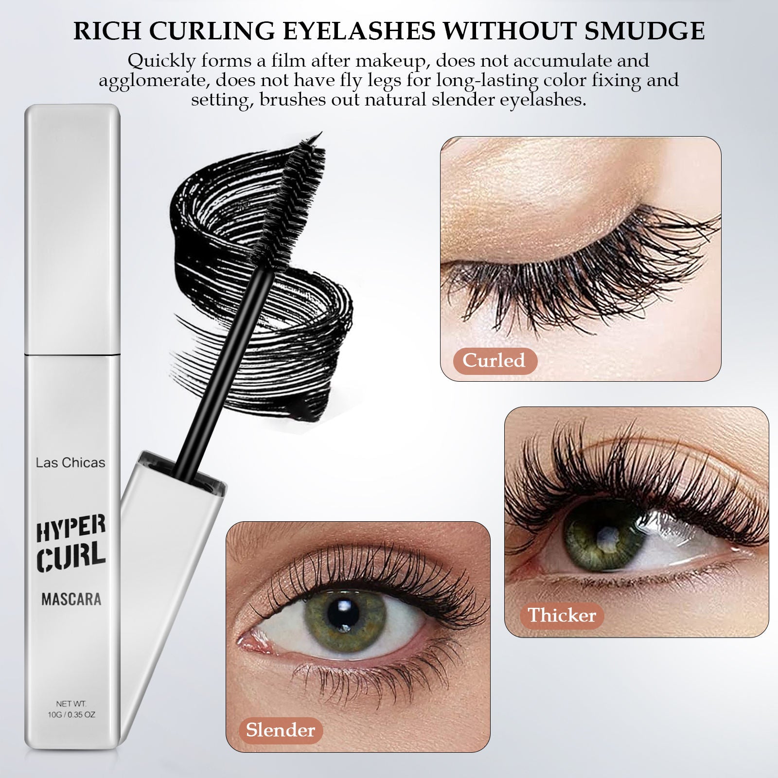12-Hour Waterproof Mascara | Ultra Volumizing &  Lengthening | 2-Pack | 10ml Each