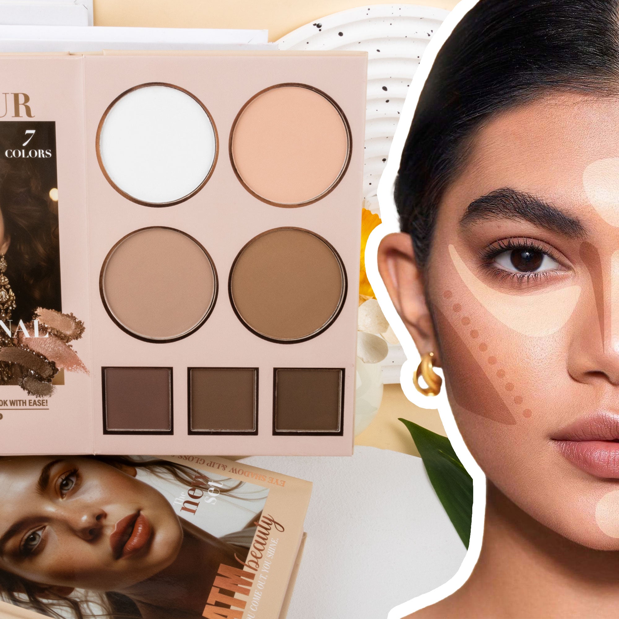 Professional Nude Makeup Palette Set | 67 Shades | Eyeshadow, Highlighter, Blush & Contour