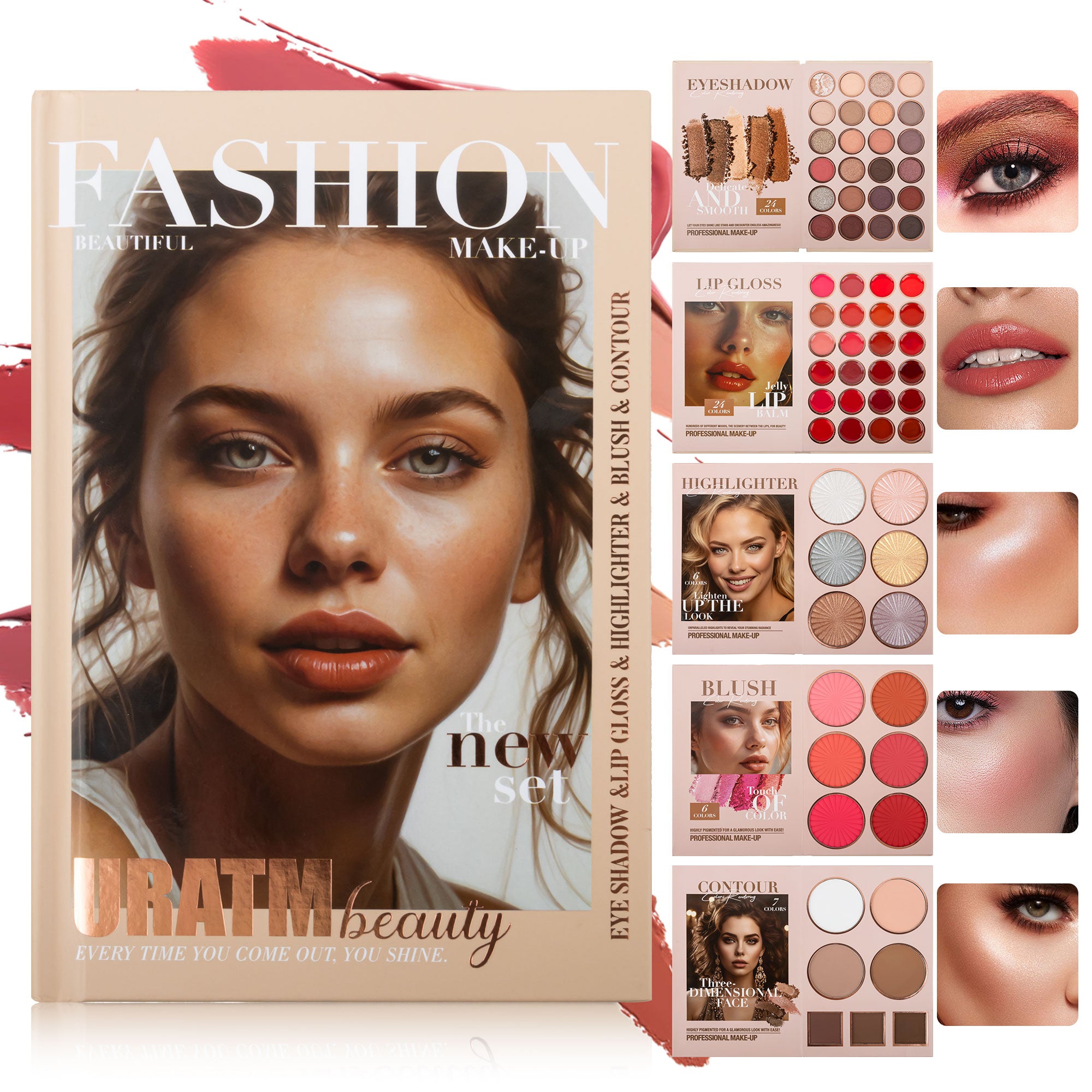 Professional Nude Makeup Palette Set | 67 Shades | Eyeshadow, Highlighter, Blush & Contour