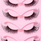 3D Strip Lashes w/ Pearls | Clear Band | Foxy Winged Cat Eye | Dramatic Look