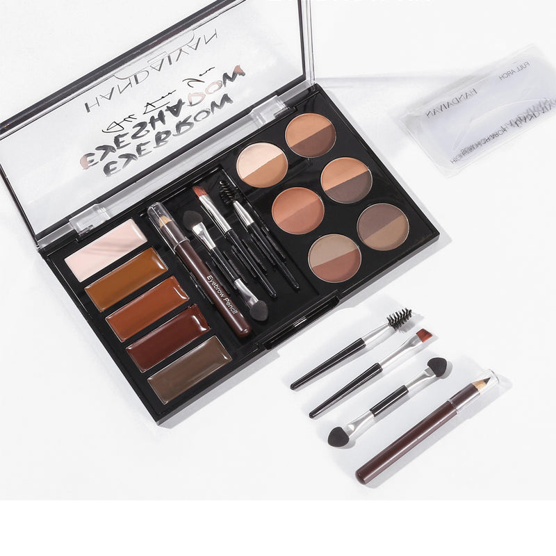 Eyebrow Enhancer Cream Powder Palette | Complete Brow Kit | Includes Powder, Brush & Stencil Card