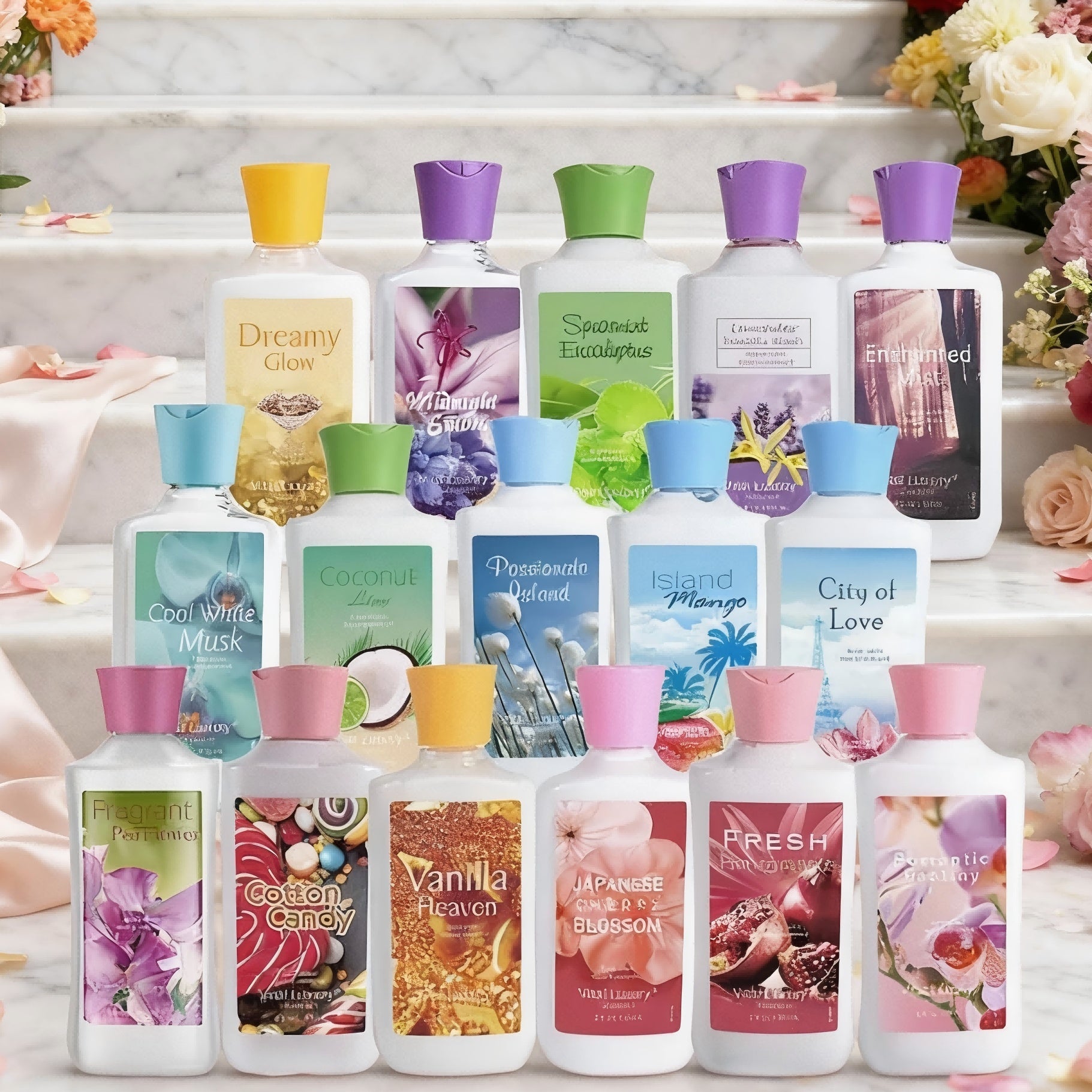 3 Fl.oz.Japanese Cherry Blossom And Others Scented Body Lotions Long-lasting Moisturizing Suitable For Dry And Rough Skin, And Can Be Used On Hands AndBody. Best Gift Perfect For Travel, Weddings