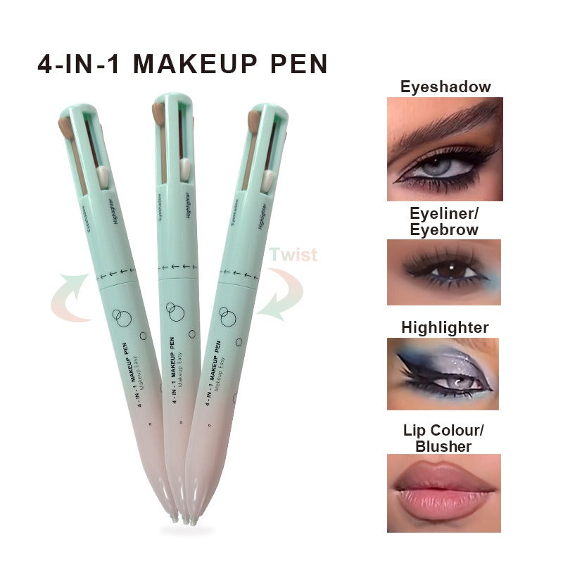 4-in-1 Magic Makeup Pen | Eyeliner + Lip Liner + Brow Pencil + Highlighter | Travel Size