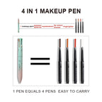 4-in-1 Magic Makeup Pen | Eyeliner + Lip Liner + Brow Pencil + Highlighter | Travel Size