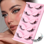 3D Strip Lashes w/ Pearls | Clear Band | Foxy Winged Cat Eye | Dramatic Look