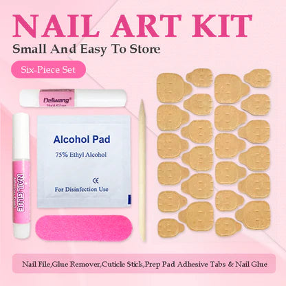 GGddsha Long Nail Designs Reusable PMMA AcrylicBaroque Glass Style Press-on Nails With Box Gifts ForWomen,Mosaic Mirage