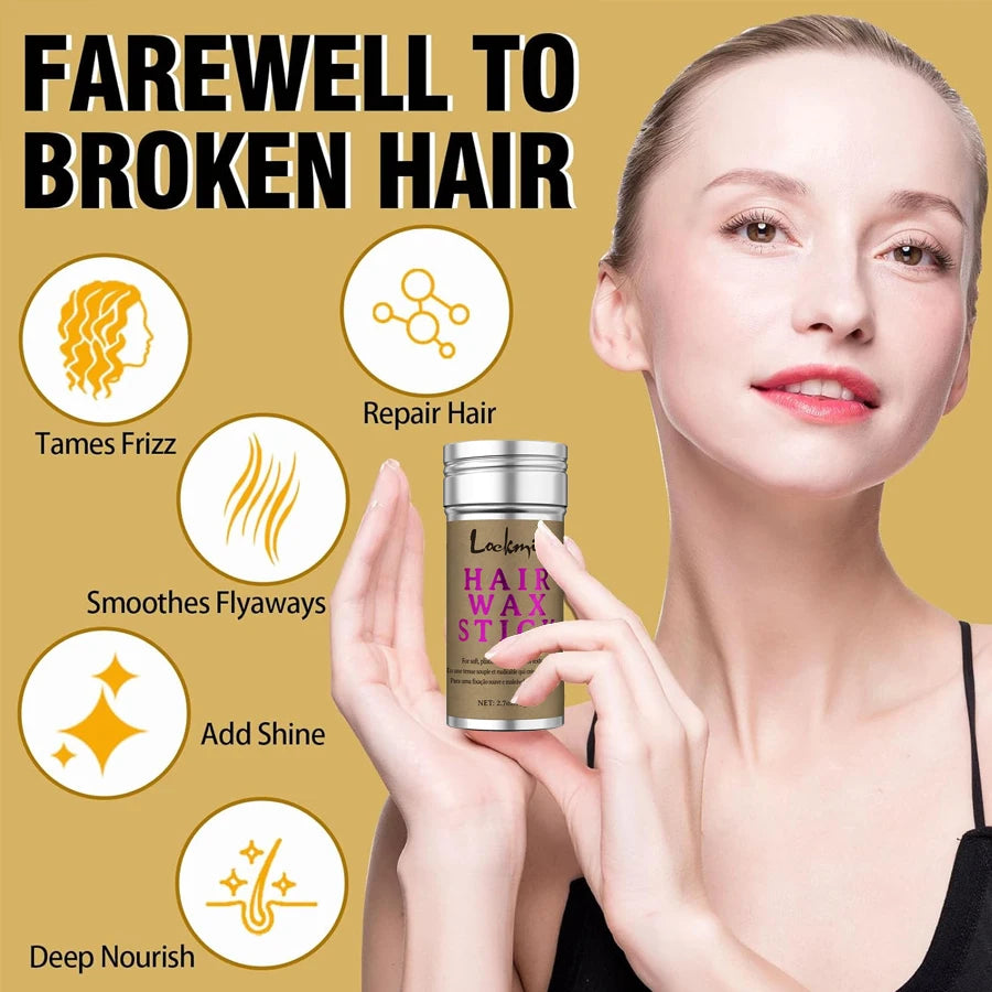 Lockmio Solid Hair Wax Stick | 24-Hour Hold | No Stickiness | No White Residue | Flyaway Tamer | 16g