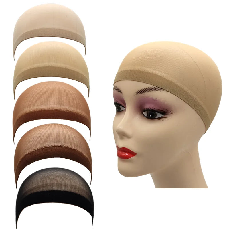 Stretchy Nylon Wig Caps | 2-Pack | Breathable | Non-Slip Elastic Band | 5 Color Options