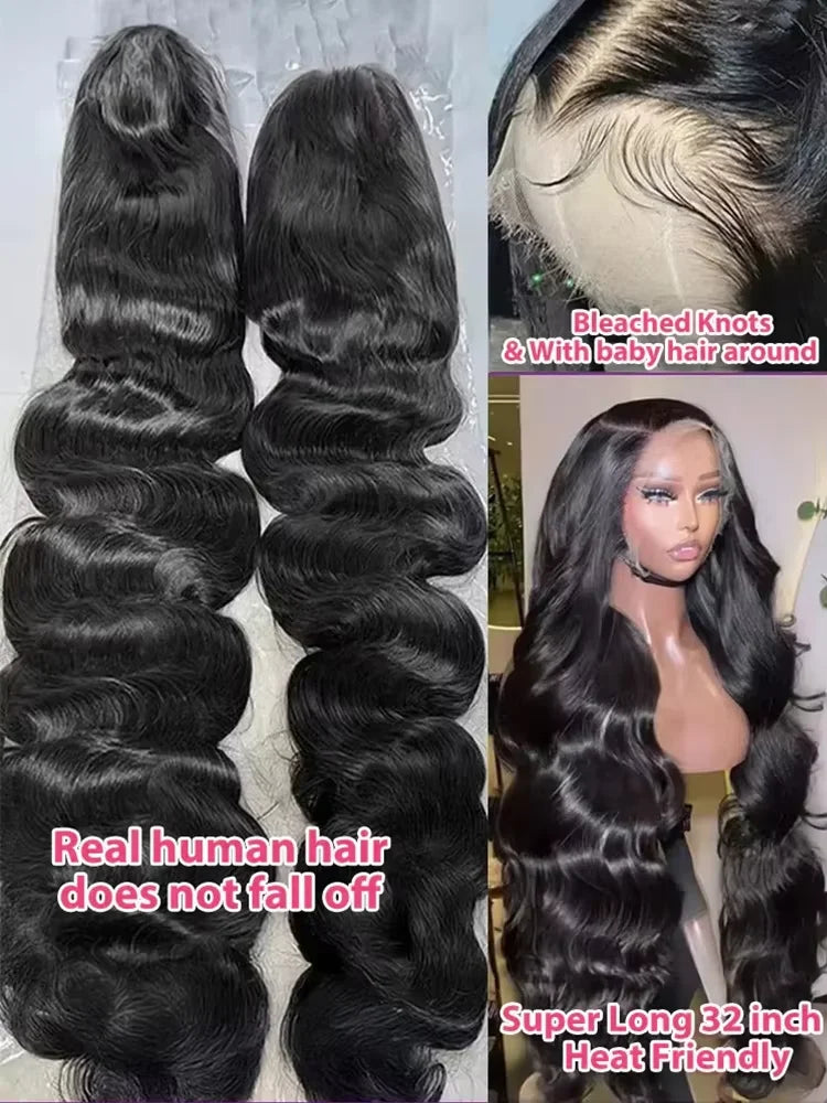 Brazilian Body Wave Wig | 13x4 / 13x6 HD Lace | Double Bleached Knots | Pre-Plucked | Natural Color