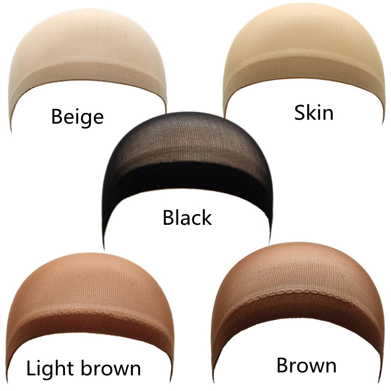 Stretchy Nylon Wig Caps | 2-Pack | Breathable | Non-Slip Elastic Band | 5 Color Options