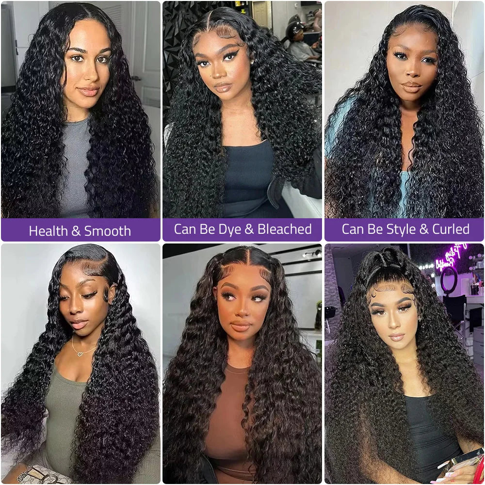 Brazilian Deep Wave Wig | Swiss Lace Front | 200–220% Density | 26+ Inch | Remy Human Hair