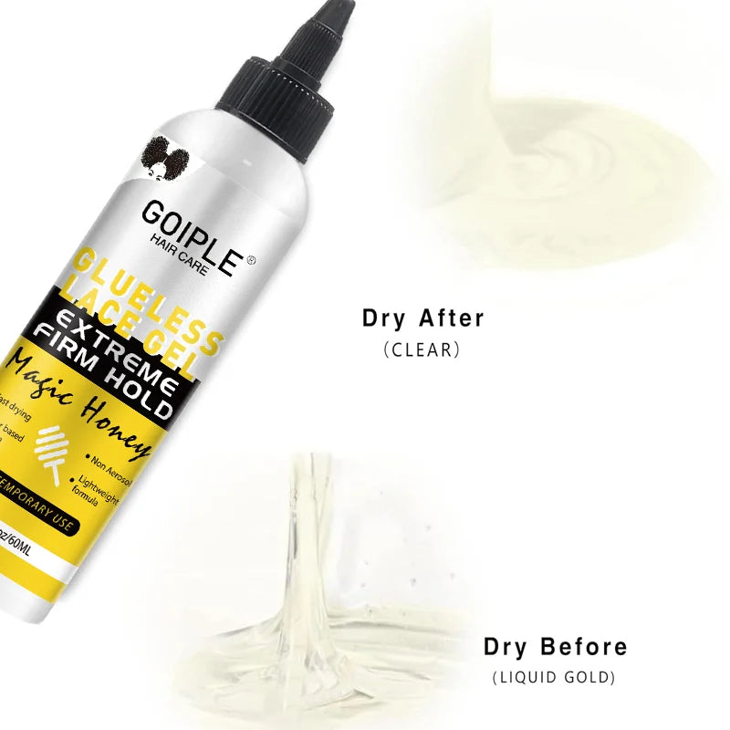 GOIPLE Glue less Lace Gel | Extreme Firm Hold | Fast Drying | Washable | Natural Formula | 2 fl oz