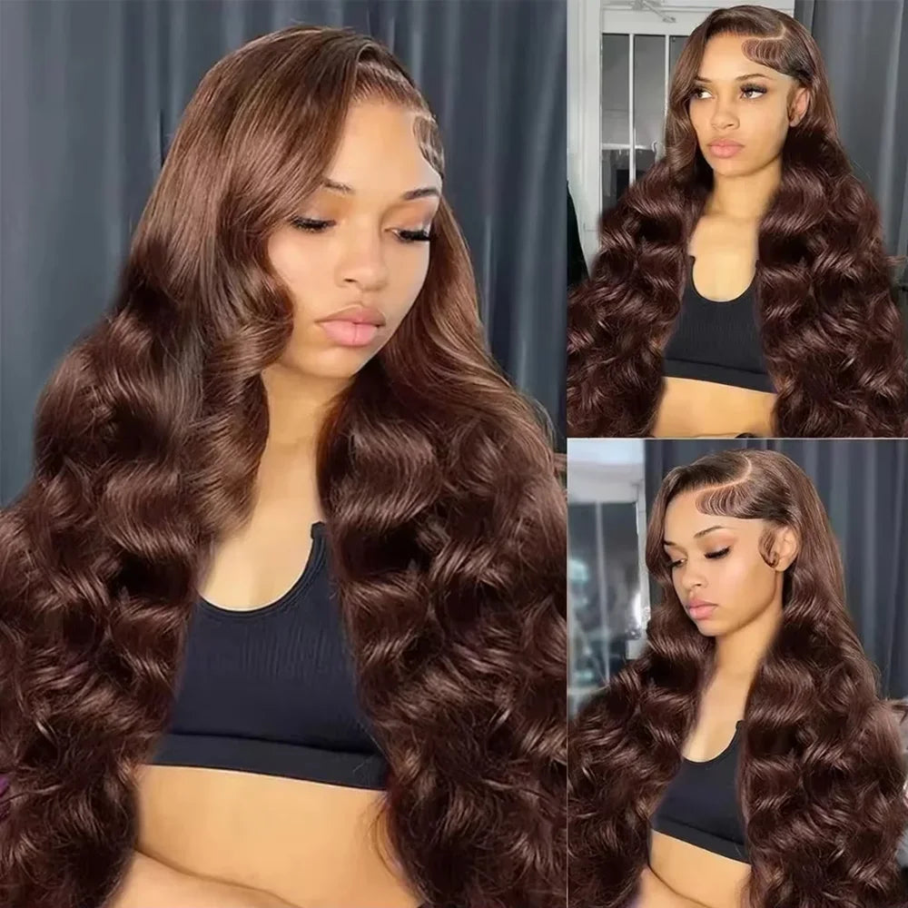 Brazilian Body Wave Wig | Skin Melt 13x4 / 13x6 HD Lace | Color #4 | 180–200% Density | 18–46 Inches