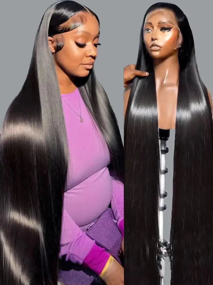 Brazilian Straight Wig | 13x4 / 13x6 HD Lace | 200% Density | 18–52 Inches | Pre-Plucked | Half Machine / Half Hand Tied