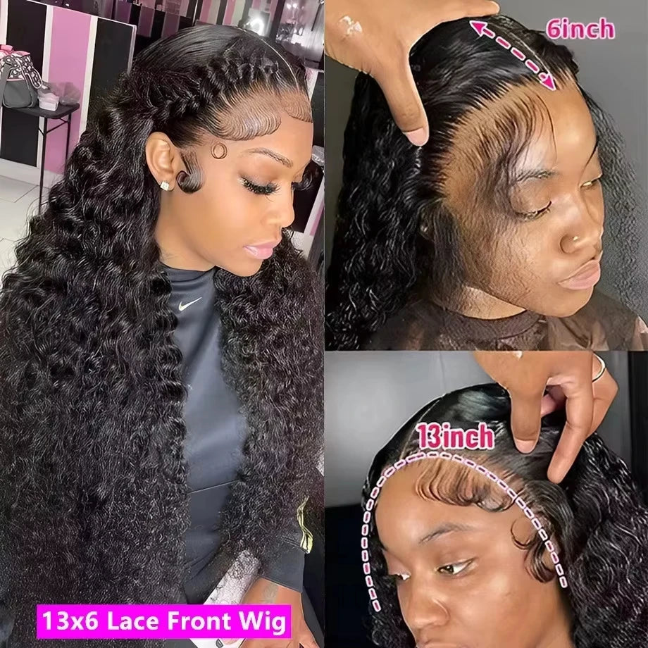 Brazilian Deep Wave Wig | 13x4 / 13x6 HD Swiss Lace | Up to 230% Density | 26+ Inch | Pre-Plucked with Baby Hair