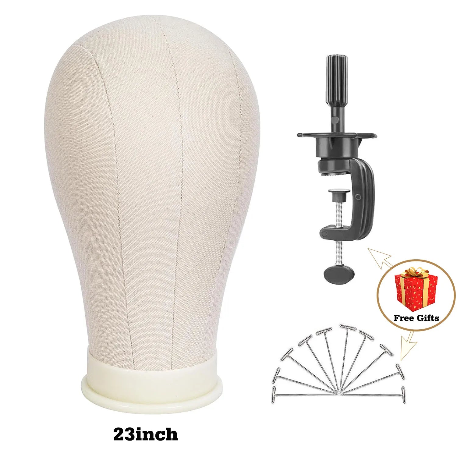 Canvas Wig Stand | Adjustable Sizes (21–23 inch) | Sturdy & Reusable | Perfect for Styling, Storage & Display