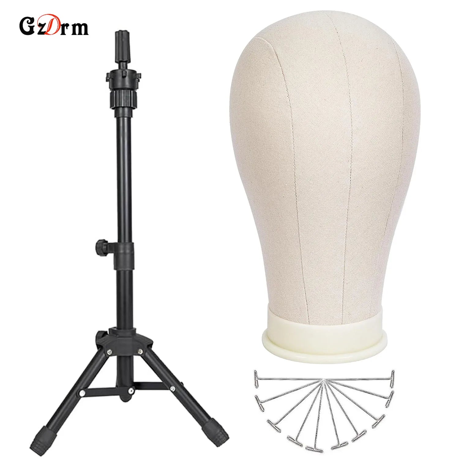 Canvas Wig Stand | Adjustable Sizes (21–23 inch) | Sturdy & Reusable | Perfect for Styling, Storage & Display