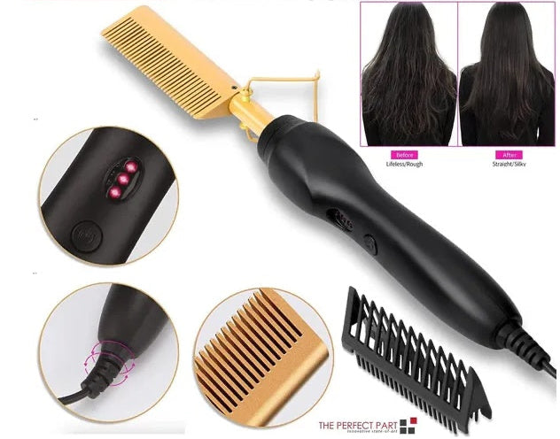 Hair Straightener Comb Pro Electric Beard Straightening Comb Heat Hot Comb Press