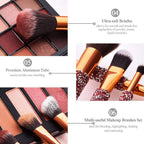 10-in-1 Diamond Inlaid Makeup Brush Set | Rhinestone Handmade Cosmetic Brushes with Bag | Pink