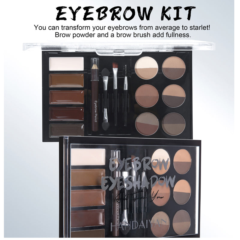 Eyebrow Enhancer Cream Powder Palette | Complete Brow Kit | Includes Powder, Brush & Stencil Card