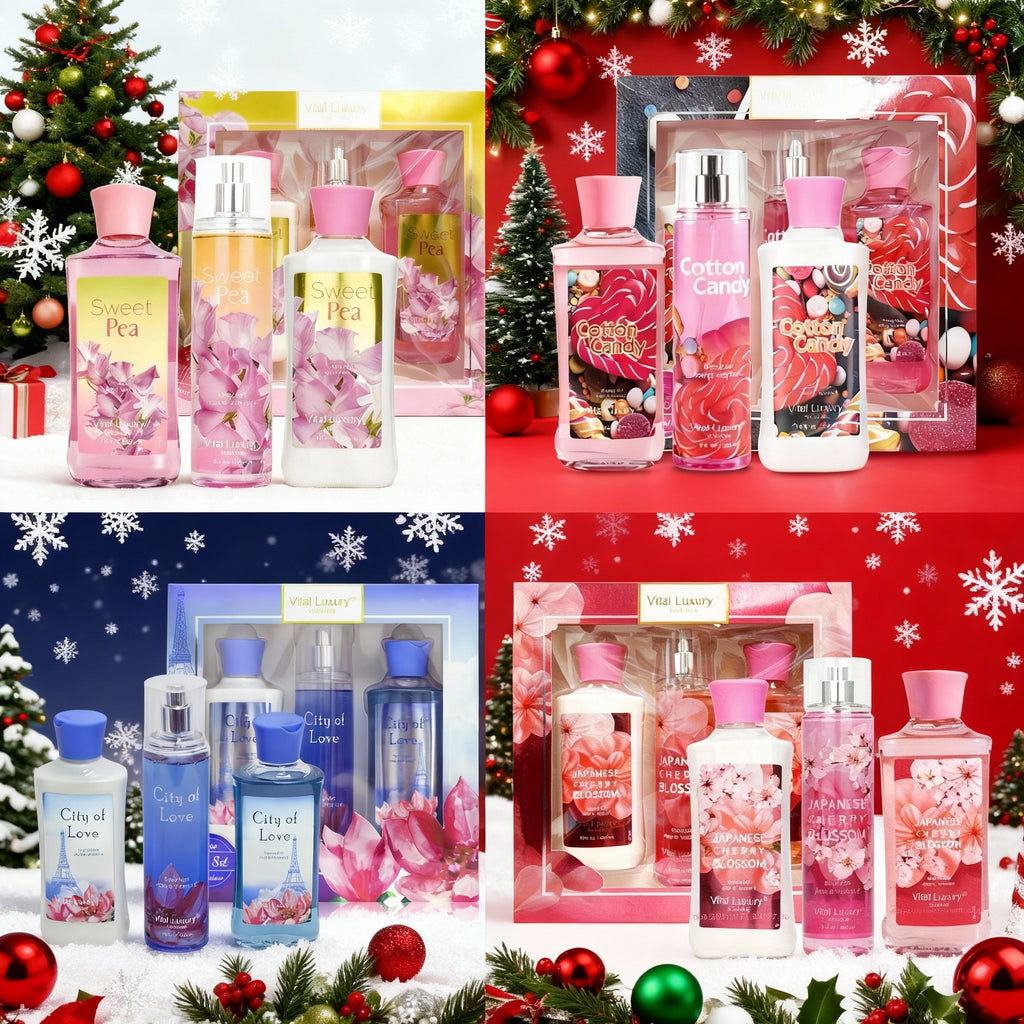 3pcs Set-Sakura Fragrance Shower Gel Set, Japanese Cherry Blossom 10 Fl.oz Shower Gel, 10 Fl.oz Body Lotion, 8 Fl. Oz Body Mist, A Three-piece Bath And Body Care Gift Set